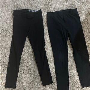 Two pairs Kids Black Leggings ones 4/5 and other is 5/6